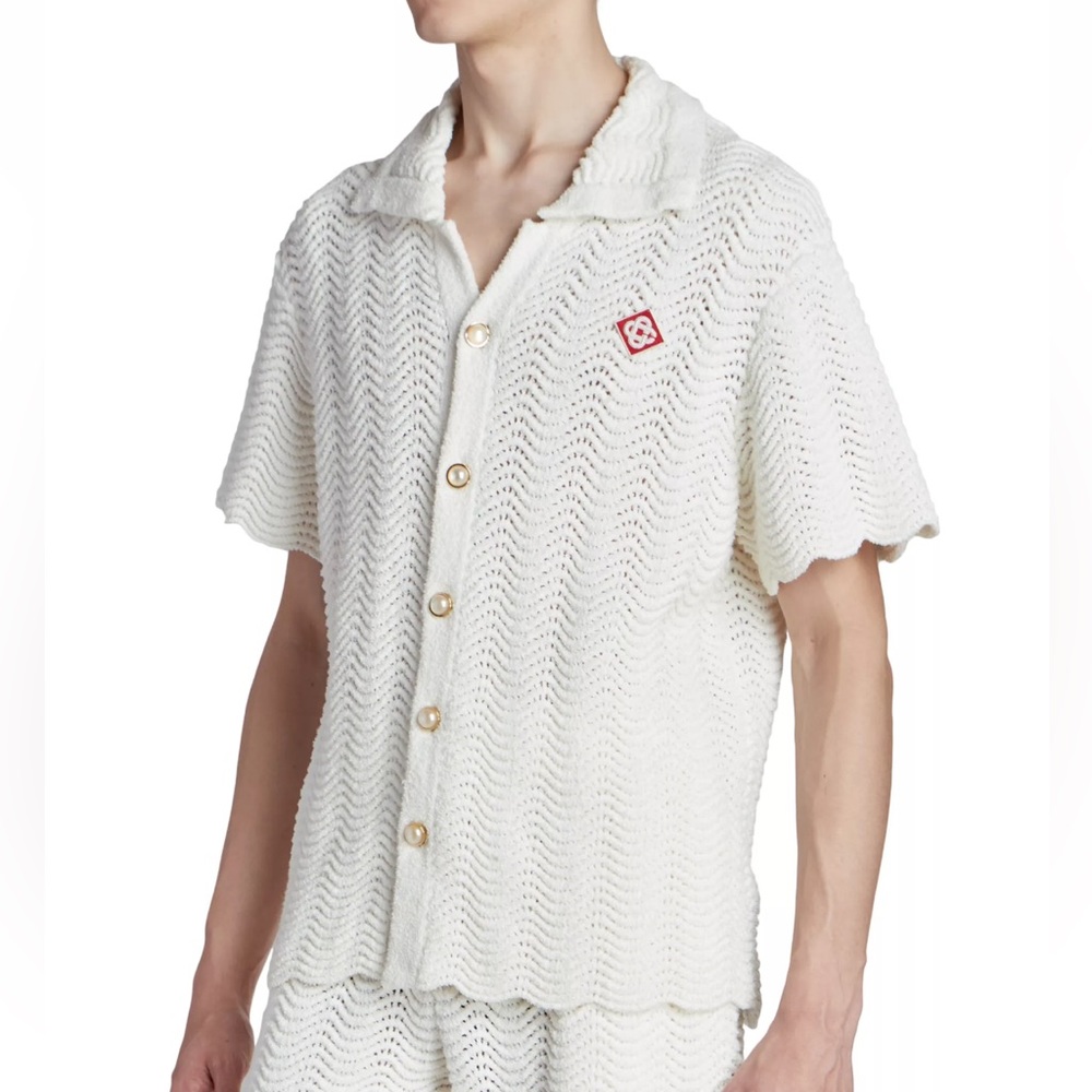 Casablanca Wavy Knit Button Up